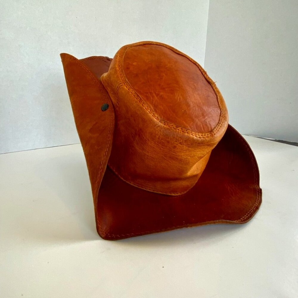 Vintage Leather Hat, Handmade